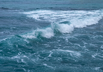 Waves Breaking on a Coral Reef in Waikiki, Oahu, Hawaii.