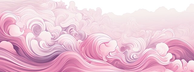 Illustration Of Pink And White Waves Line