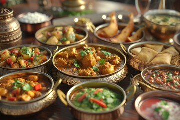 Obraz premium indian food in brass bowl