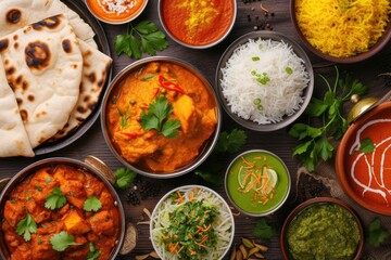 Indian food flat lay composition  Indian food  Indian food