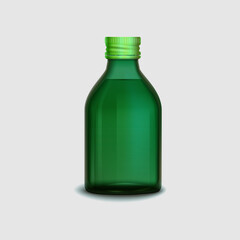 green bottle isolated on white