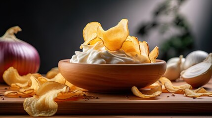 insert potato chips in forefront