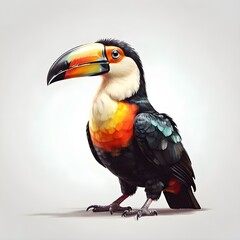 Fototapeta premium Toucan in a colorful watercolor style. Generative AI 