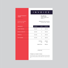 Business invoice form template. Invoicing quotes, money bills or price invoices and payment agreement design templates. Tax form, bill graphic or payment receipt