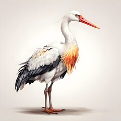 Obraz premium Japanese Crane in a colorful watercolor style. Generative AI