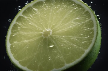 Fresh Lime with Droplets - Vibrant Citrus Illustration for Refreshing Concepts