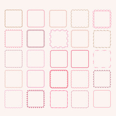 square frames vector brush textured set