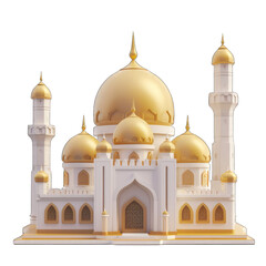 Fototapeta na wymiar Clear Transparent Canvas Mosque for Ramadan Greetings