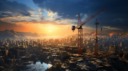 Endless Horizons: Captivating Cityscapes in the Construction Industry, generative AI