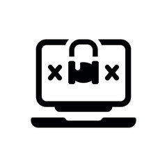 laptop lock icon vector illustration