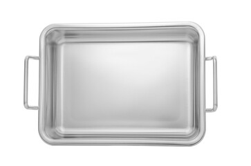 stainless steel pan isolated on white.