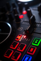 DJ mixing desk turntable