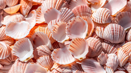  a pile of pink seashells sitting on top of a pile of other pink seashells on a pile of other pink seashells next to each other pink seashells.