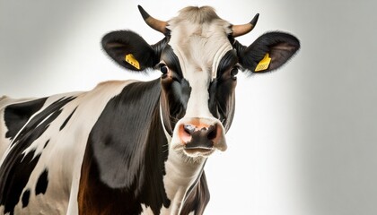 holstein cow 5 years old standing against white background