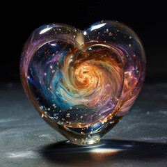 There is a universe in the heart-shaped crystal