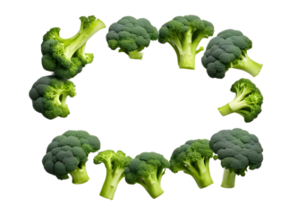 broccoli rectangular frame isolated on transparent background