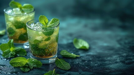 Minty Mojitos, Freshly Squeezed Lemonade with Mint Leaves, Cool and Refreshing Mint Juleps, Beverages with a Touch of Flavor - Mint-Infused Drinks.