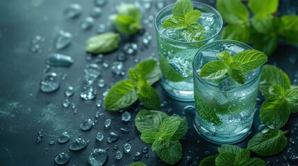 Minty Refreshment, Cool Minty Drinks, Minty Summer Sippers, Fresh Mint Drinks.