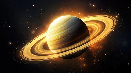 Naklejka premium Planet Saturn in space