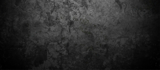Dark Black background texture, old vintage charcoal black backdrop paper with watercolor. Abstract background with black wall surface, black stucco texture. Black gray satin dark texture luxurious.