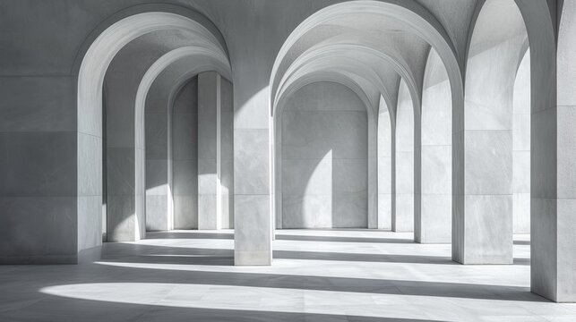 A geometric pattern of arches and pillars, reminiscent of a modernist architectural masterpiece.