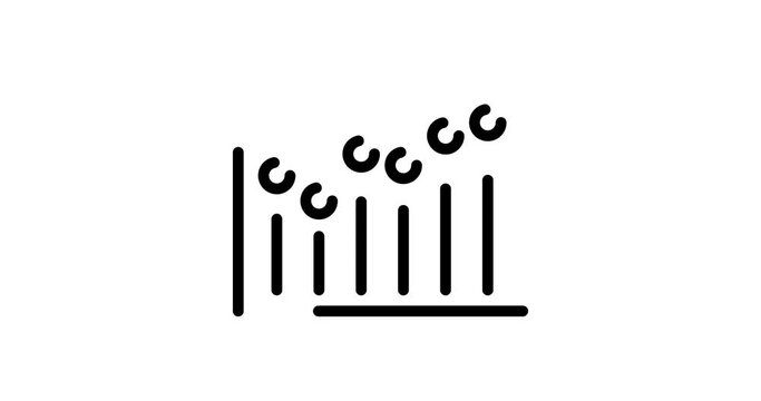 analytics chart animated outline icon on white background. analytics chart 4k video animation for web, mobile and ui design