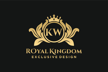 Letter KW template logo Luxury. Monogram alphabet . Beautiful royal initials letter.