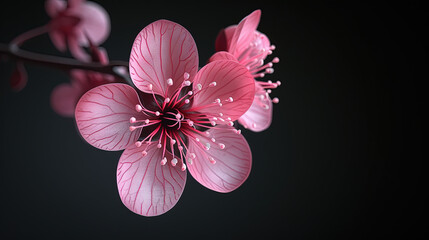 Fototapeta na wymiar pink flower on black
