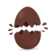 3D Easter eggs. Eggs made of chocolate. Sweet treats to give to children during the Easter Egg Hunting Festival. 3D vector Illustration