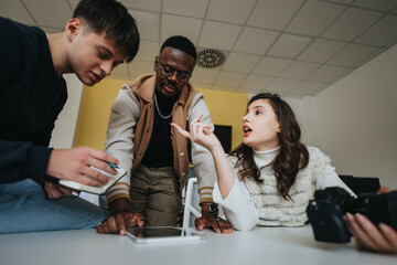 Business people collaborating in a dynamic office dedicated to financial growth, market research, and project development.