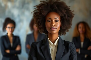 Successful black business woman in suit portrait, Inclusion and diversity in work place