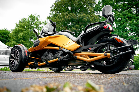 Altm&uuml;nster, Austria - June 09, 2022: 2022 Spyder Grossglockner Challenge, BRP Can am Spyder
