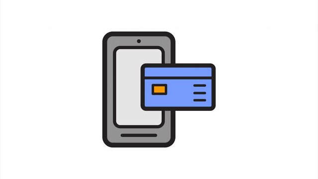 animation flat icon Online payment