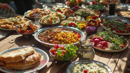 Variety of Food on a Table, Eid Al-Adha