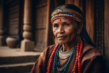 Obraz premium Close-up person in traditional costume, people photography