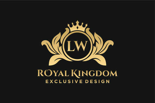 Letter LW template logo Luxury. Monogram alphabet . Beautiful royal initials letter.