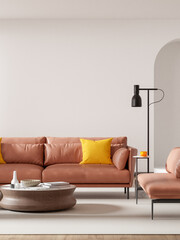 Wabi-Sabi Interior Living Room Wallpaper Mockup
