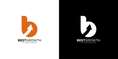 Initial B finance charts Logo, usable for  business,  and company logos , flat design logo template, vector illustration