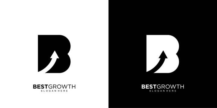Initial B finance charts Logo, usable for  business,  and company logos , flat design logo template, vector illustration