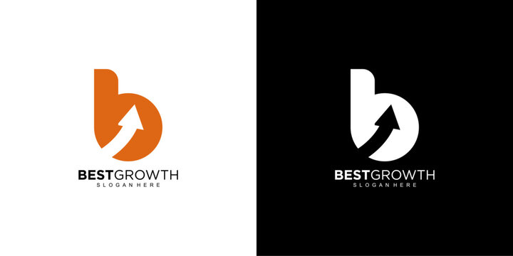 Initial B finance charts Logo, usable for  business,  and company logos , flat design logo template, vector illustration