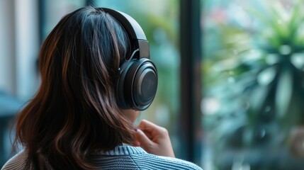 Man Wearing Headphones on a Busy City Street, Back to school