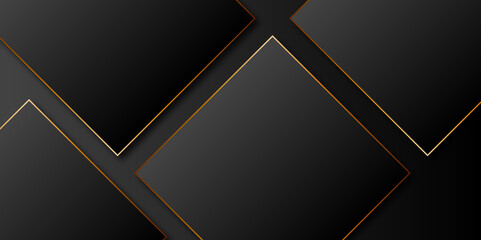 Vector Black and Gold Design dark abstract modern background texture. Abstract gold on black metallic texture with simple design. Modern black luxury premium futuristic for presentation design.