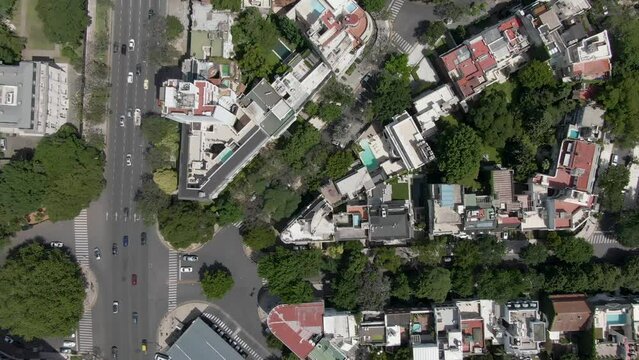 Aerial view of Avenida del Libertador, Buenos Aires, Argentina