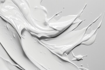 Cosmetic white creamy mask balm gel gray textured background - obrazy, fototapety, plakaty