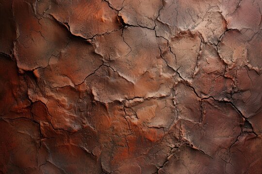 Dark terracotta plaster rough wall texture background