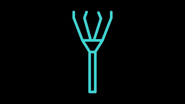 Agriculture Garden Rake Line Animated Icon