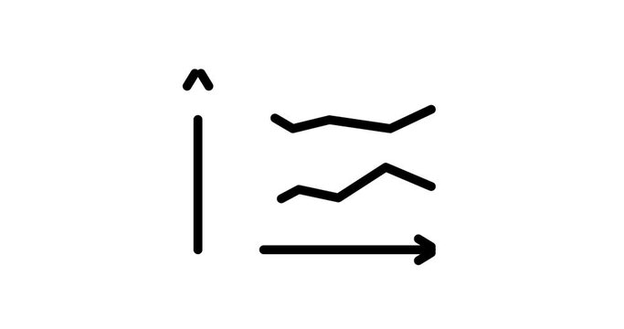 analytics chart animated outline icon with alpha channel. analytics chart 4k video animation for web, mobile and ui design