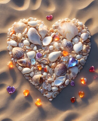 Obraz premium heart of seashells