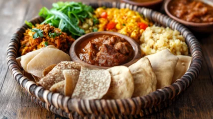 Foto op Aluminium ethiopian cuisine injera wot © mr_marcom