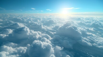 A Stunning View of the Clouds and Blue Sky from Above.